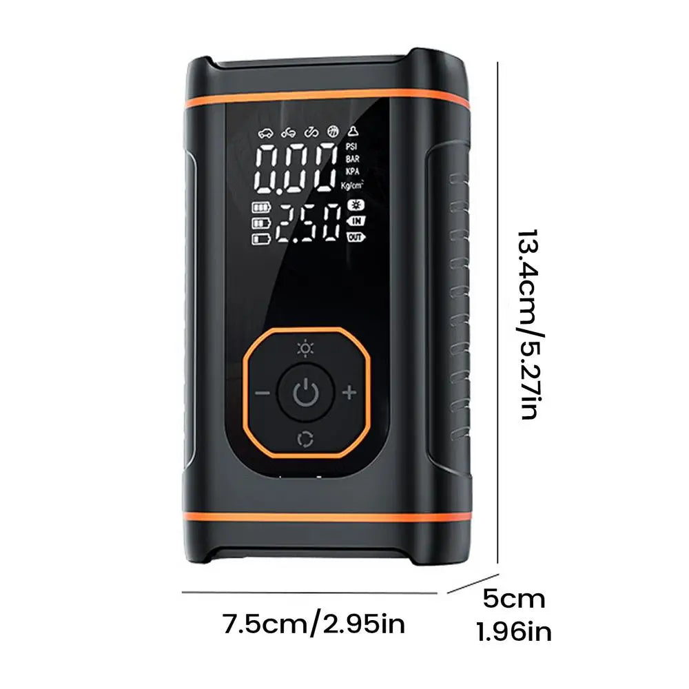 Portable Air Compressor USB Rechargeable Inflation Automotive Tools Car Tire Air Pump Portable for Auto Vehicle Motorcycle