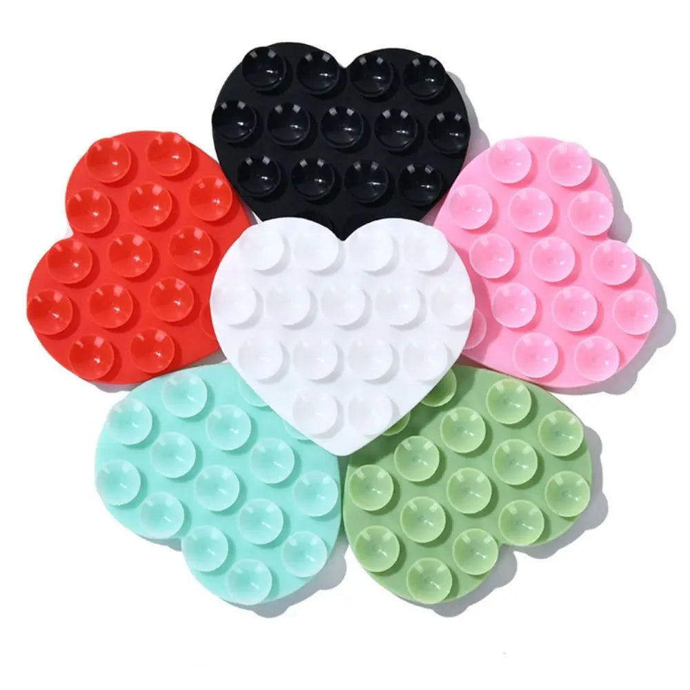 Heart-Shape Silicone Car Phone Holder – Suction Cup Dashboard Mount