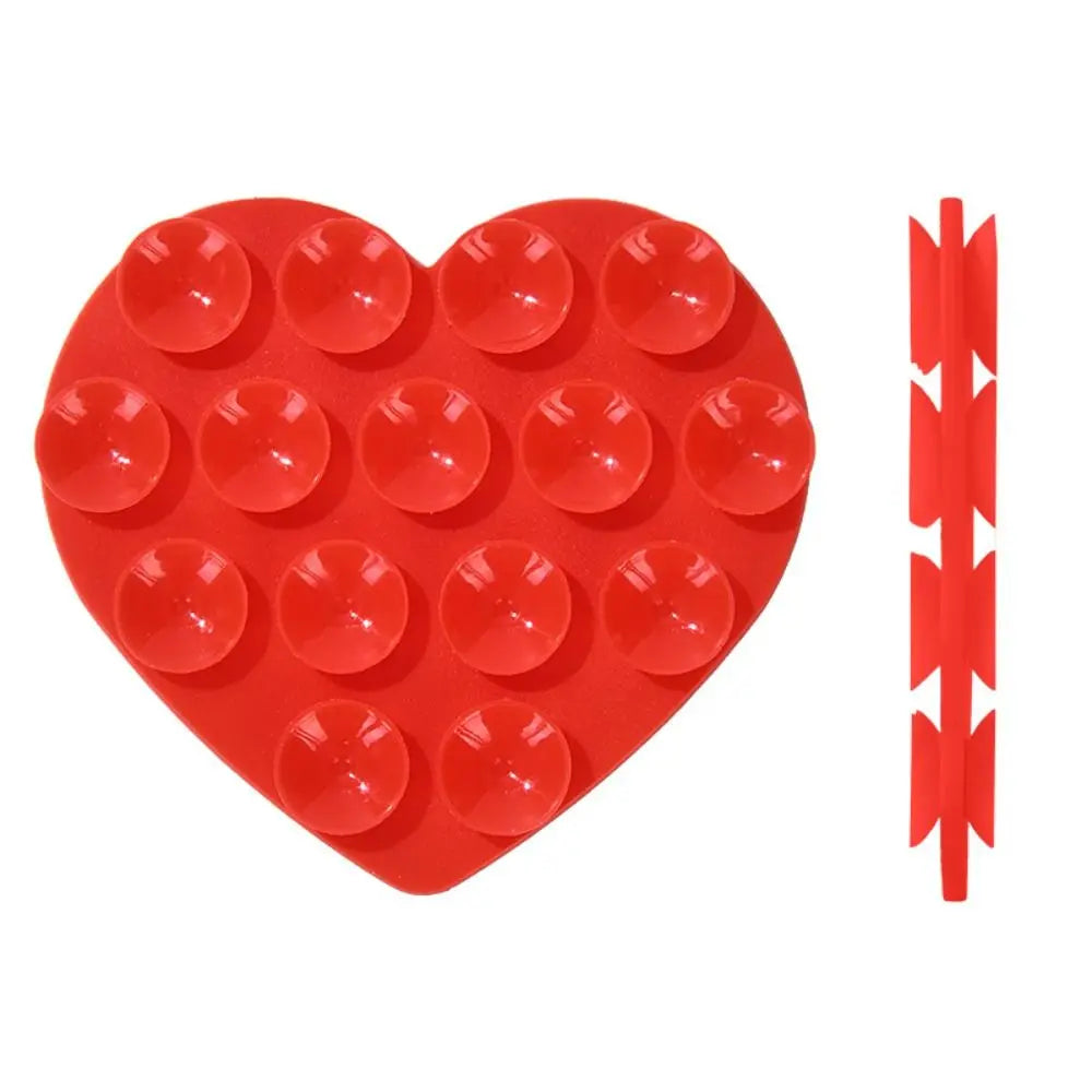 Heart-Shape Silicone Car Phone Holder – Suction Cup Dashboard Mount