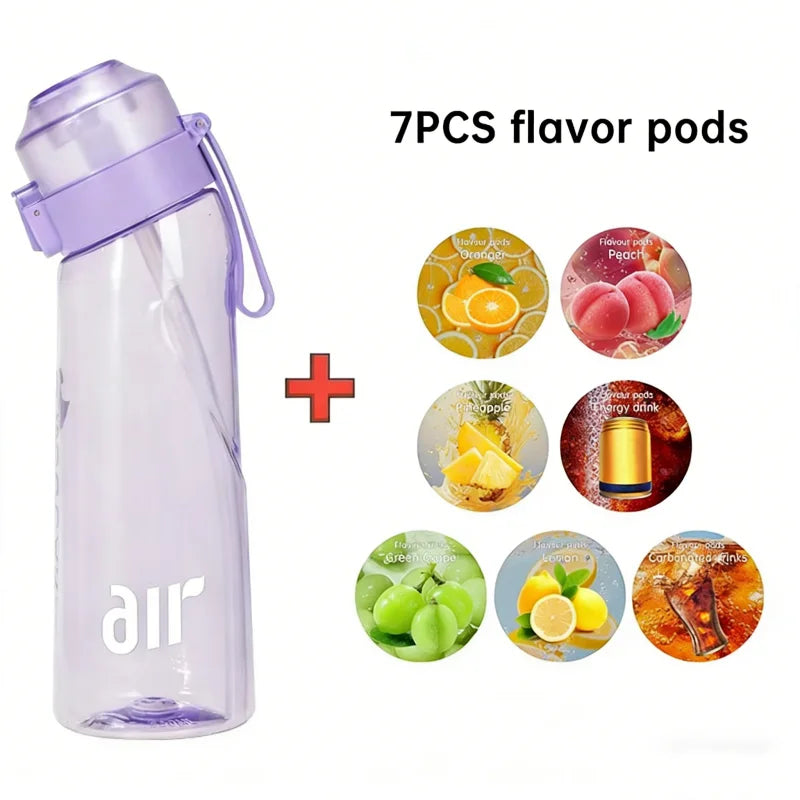 Scented Water Bottle – 7 Flavor Pods | 650ml Sport Bottle