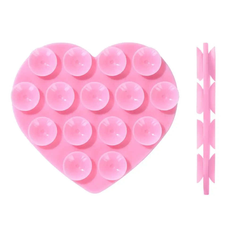 Heart-Shape Silicone Car Phone Holder – Suction Cup Dashboard Mount