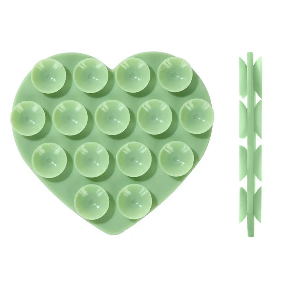 Heart-Shape Silicone Car Phone Holder – Suction Cup Dashboard Mount