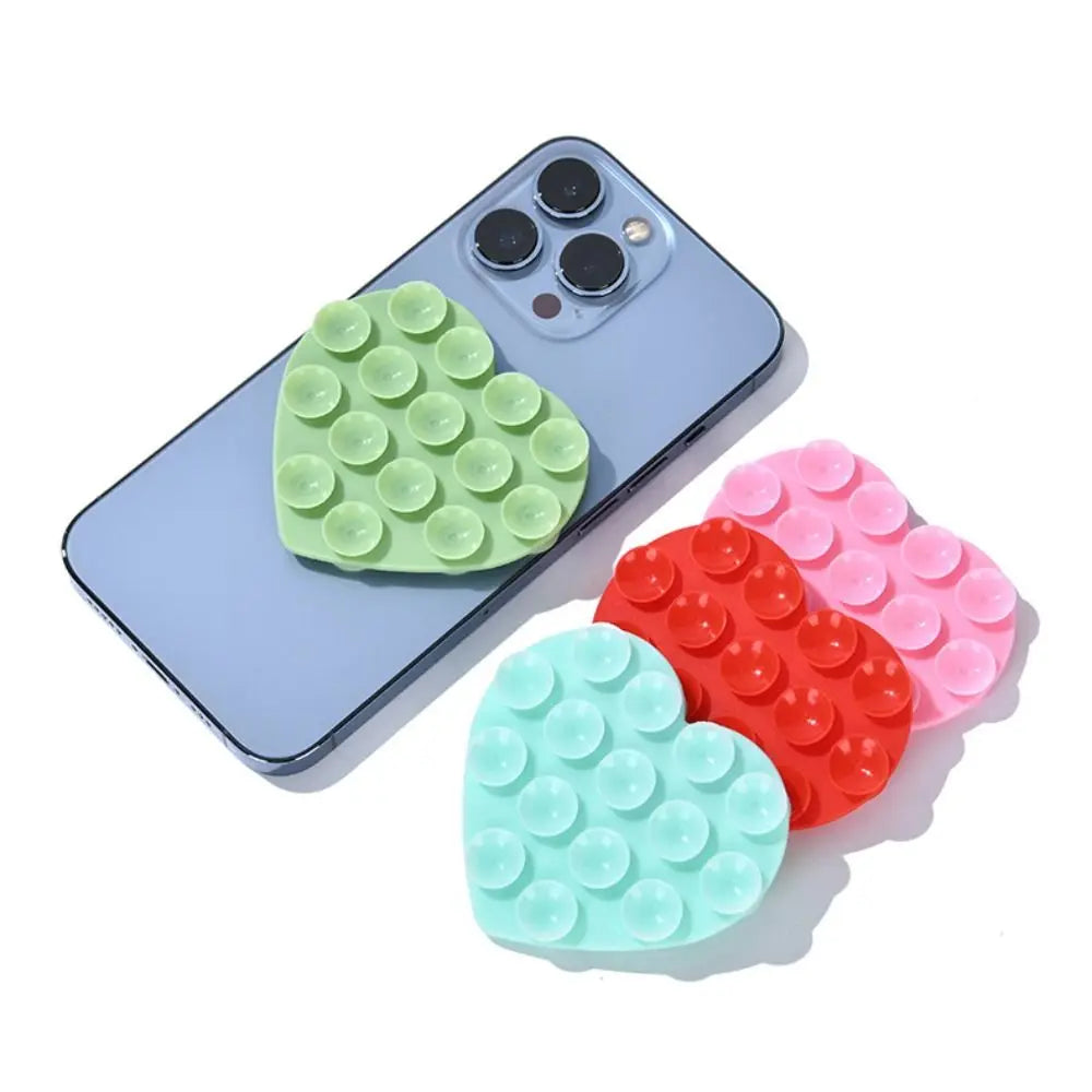 Heart-Shape Silicone Car Phone Holder – Suction Cup Dashboard Mount