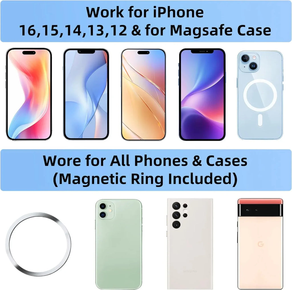 Magnetic Car Phone Mount – 360° Adjustable Vacuum Suction Holder