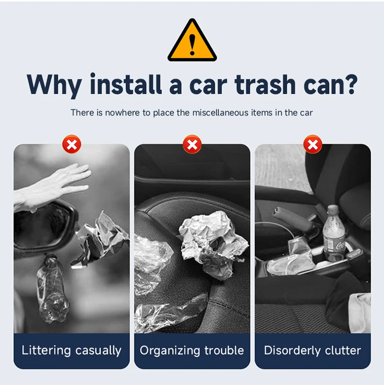 Car Trash Bin – Hanging Clamshell Garbage Can