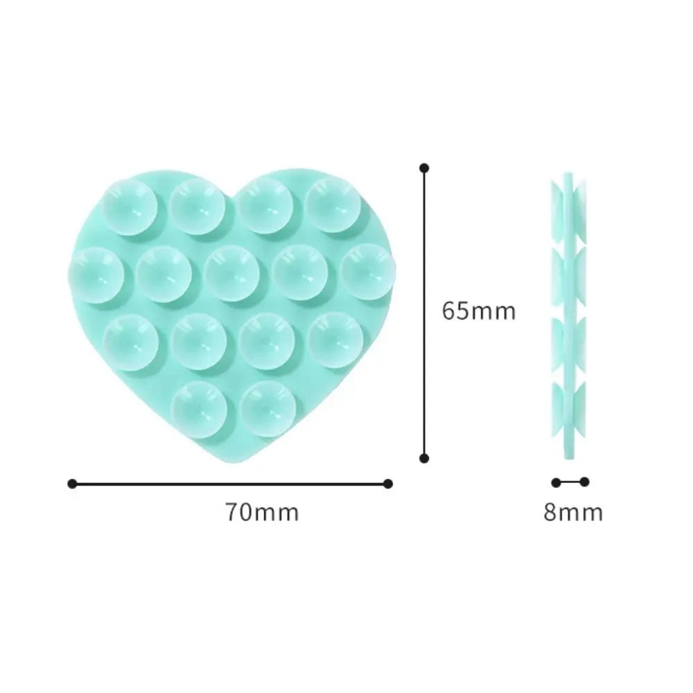 Heart-Shape Silicone Car Phone Holder – Suction Cup Dashboard Mount