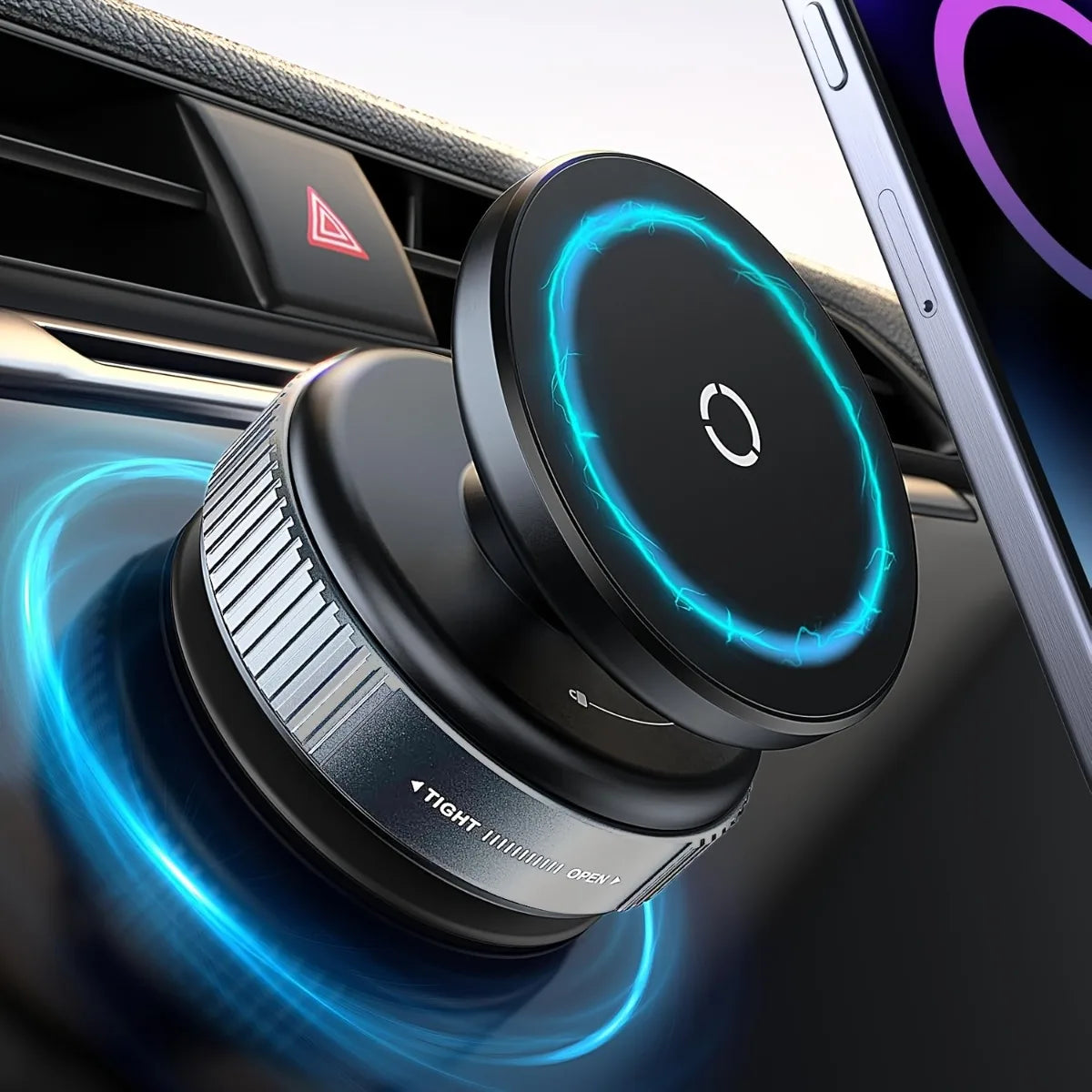 Magnetic Car Phone Mount – 360° Adjustable Vacuum Suction Holder