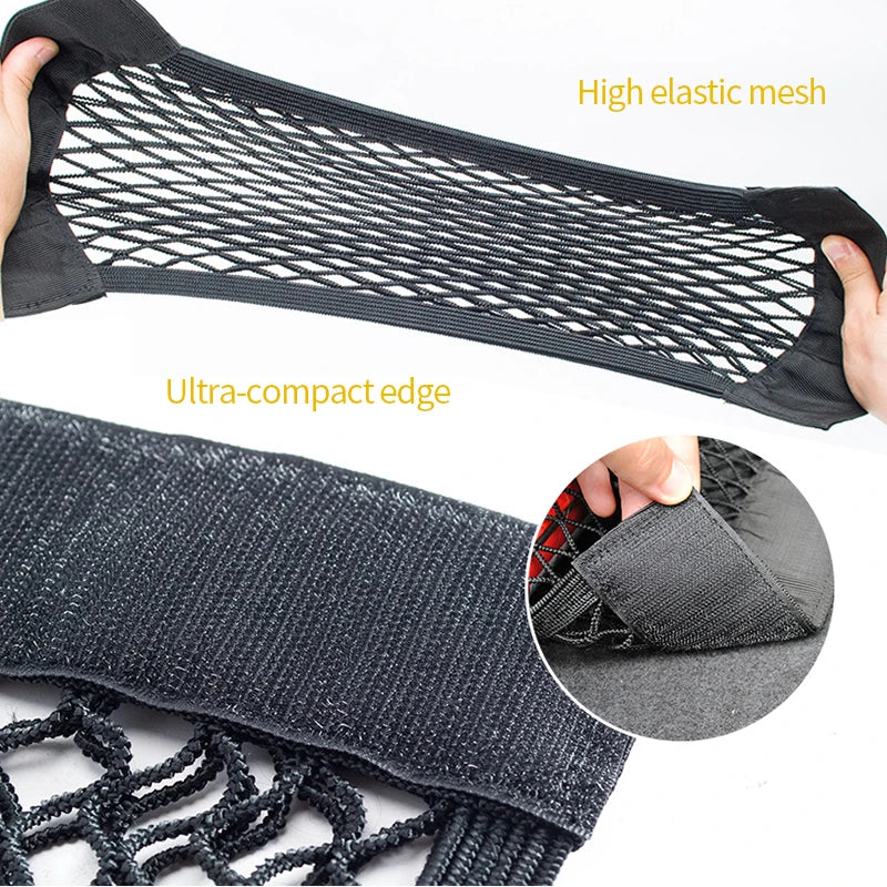 Car Trunk Storage Bag Nylon Mesh Nets Auto Back Rear Trunk Organizer Elastic String Luggage Net Holder Pocket Vehicle Supplies